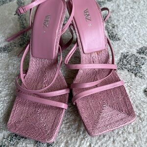 New Zara Pink strappy heels